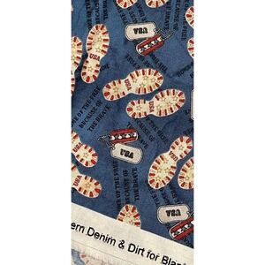 00034-2Yds Western Denim/Dirt Fab–Blue Quilting Cotton–#8336('16) American Honor